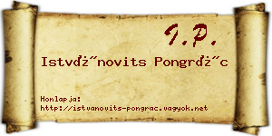 Istvánovits Pongrác névjegykártya